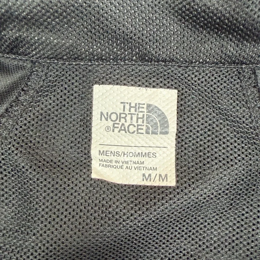 The North Face Mens Black Geometric Pattern Full Zip Windbreaker Jacket Size M